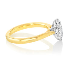 Load image into Gallery viewer, Luminesce Lab Grown 1.5 Carats Diamond Oval Solitaire Engagement Ring in 9ct Yellow and White Gold