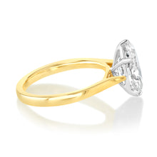 Load image into Gallery viewer, Luminesce Lab Grown 2 Carats Diamond Oval Solitaire Engagement Ring in 9ct Yellow Gold