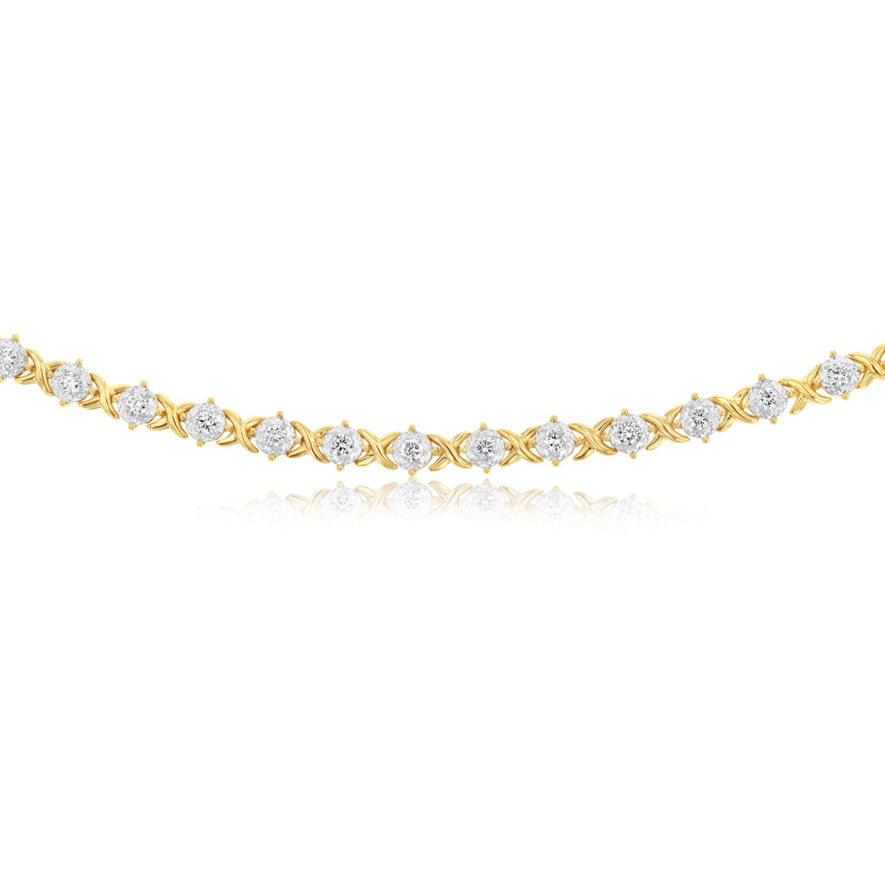 Luminesce Lab Grown 1 Carat Diamond Necklace in 9ct Yellow Gold