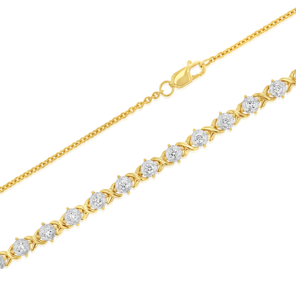 Luminesce Lab Grown 1 Carat Diamond Necklace in 9ct Yellow Gold