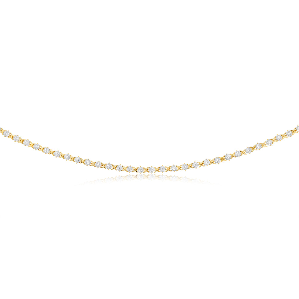 Luminesce Lab Grown 1 Carat Diamond Necklace in 9ct Yellow Gold