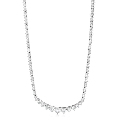 Luminesce Lab Grown 8.7 Carats Diamond Tennis Necklace in 10ct White Gold