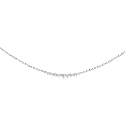 Luminesce Lab Grown 8.7 Carats Diamond Tennis Necklace in 10ct White Gold