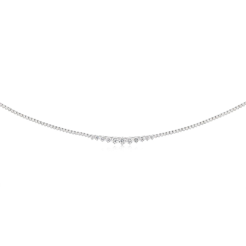 Luminesce Lab Grown 8.7 Carats Diamond Tennis Necklace in 10ct White Gold