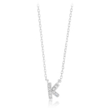 Load image into Gallery viewer, Luminesce Lab Grown Diamond &quot;K&quot; Pendant on Adjustable 40-45cm Chain Set in Sterling Silver