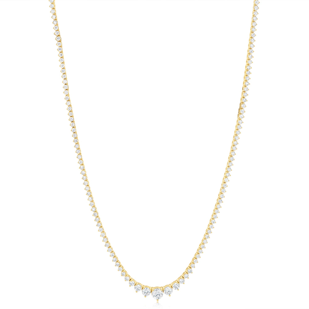 Luminesce Lab Grown 4 Carat Diamond Tennis Necklace in 9ct Yellow Gold