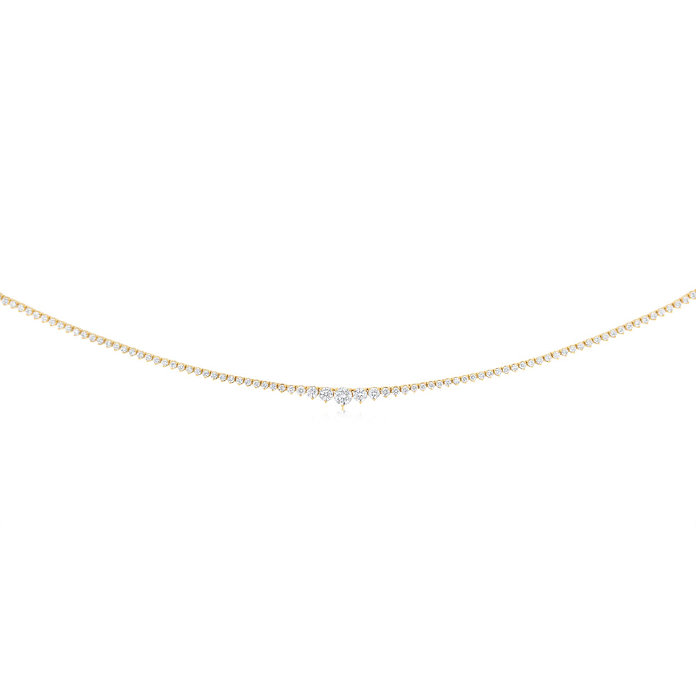 Luminesce Lab Grown 4 Carat Diamond Tennis Necklace in 9ct Yellow Gold