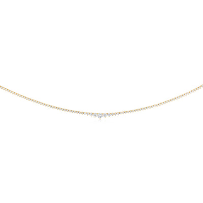 Luminesce Lab Grown 4 Carat Diamond Tennis Necklace in 9ct Yellow Gold