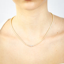 Load image into Gallery viewer, Luminesce Lab Grown 4 Carat Diamond Tennis Necklace in 9ct Yellow Gold