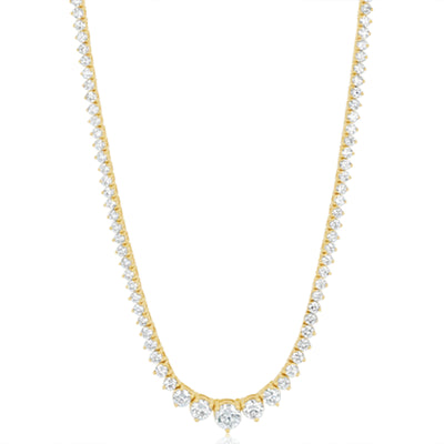 Luminesce Lab Grown 5 Carat Diamond Tennis Necklace in 9ct Yellow Gold