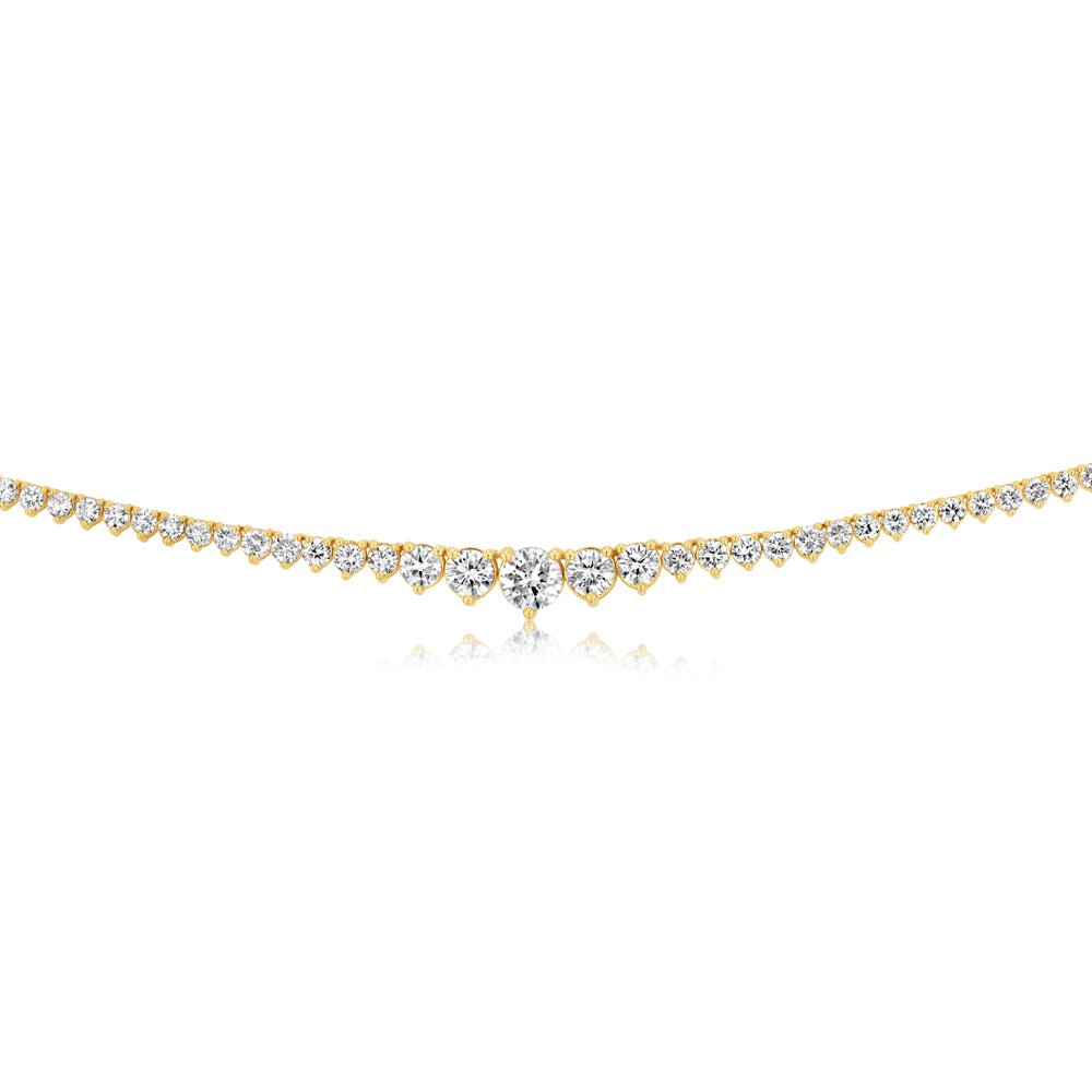 Luminesce Lab Grown 5 Carat Diamond Tennis Necklace in 9ct Yellow Gold