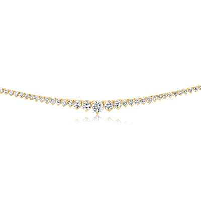 Luminesce Lab Grown 5 Carat Diamond Tennis Necklace in 9ct Yellow Gold