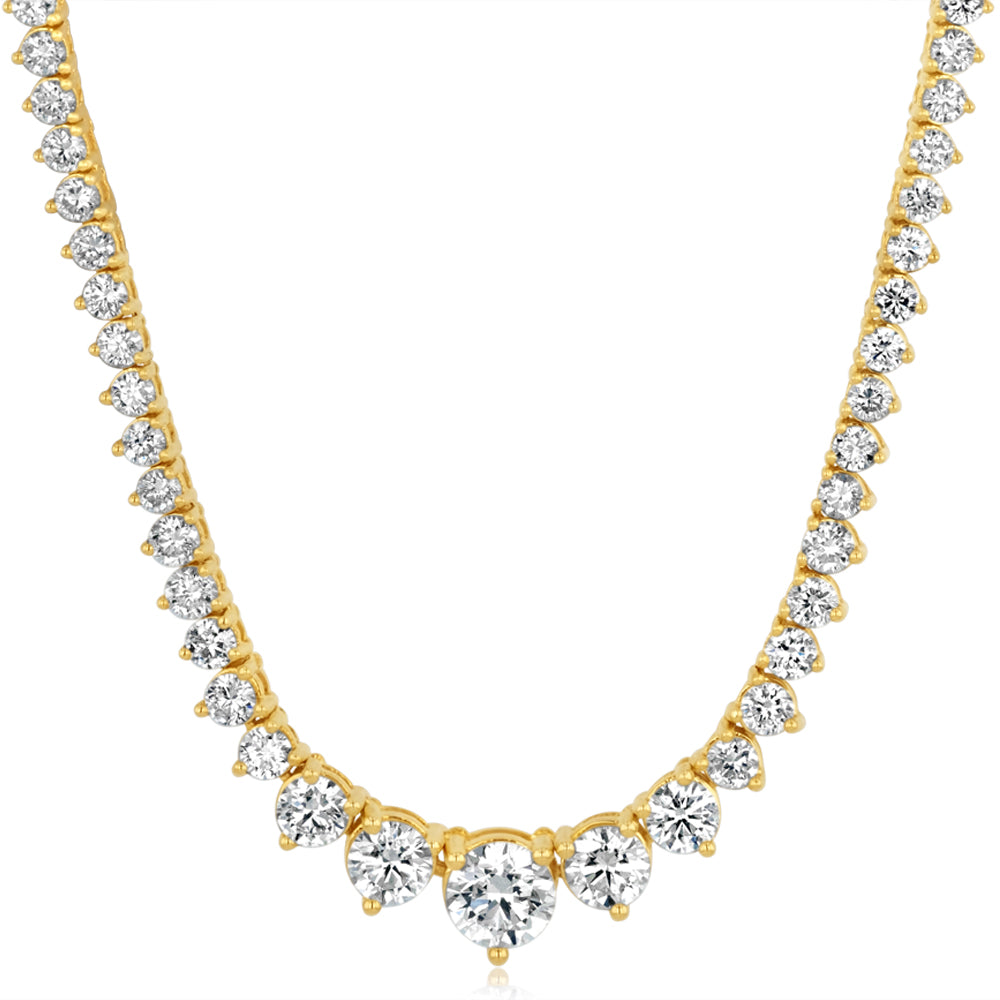 Luminesce Lab Grown 5 Carat Diamond Tennis Necklace in 9ct Yellow Gold