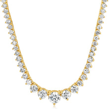 Load image into Gallery viewer, Luminesce Lab Grown 5 Carat Diamond Tennis Necklace in 9ct Yellow Gold