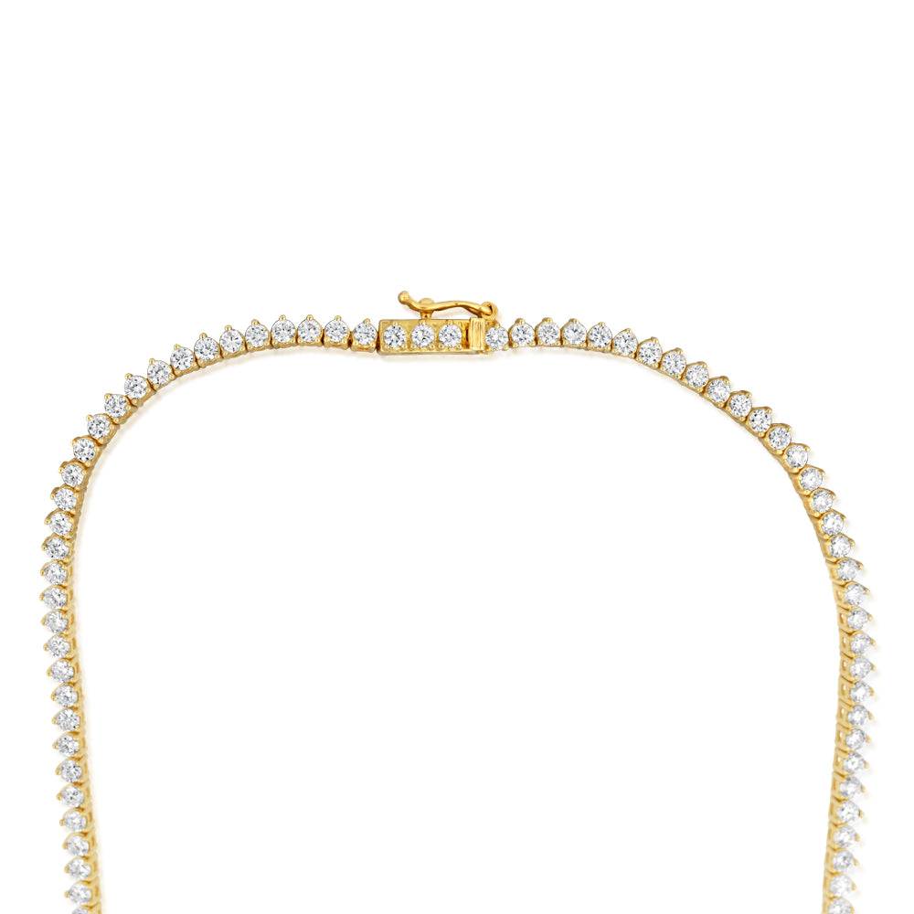 Luminesce Lab Grown 5 Carat Diamond Tennis Necklace in 9ct Yellow Gold