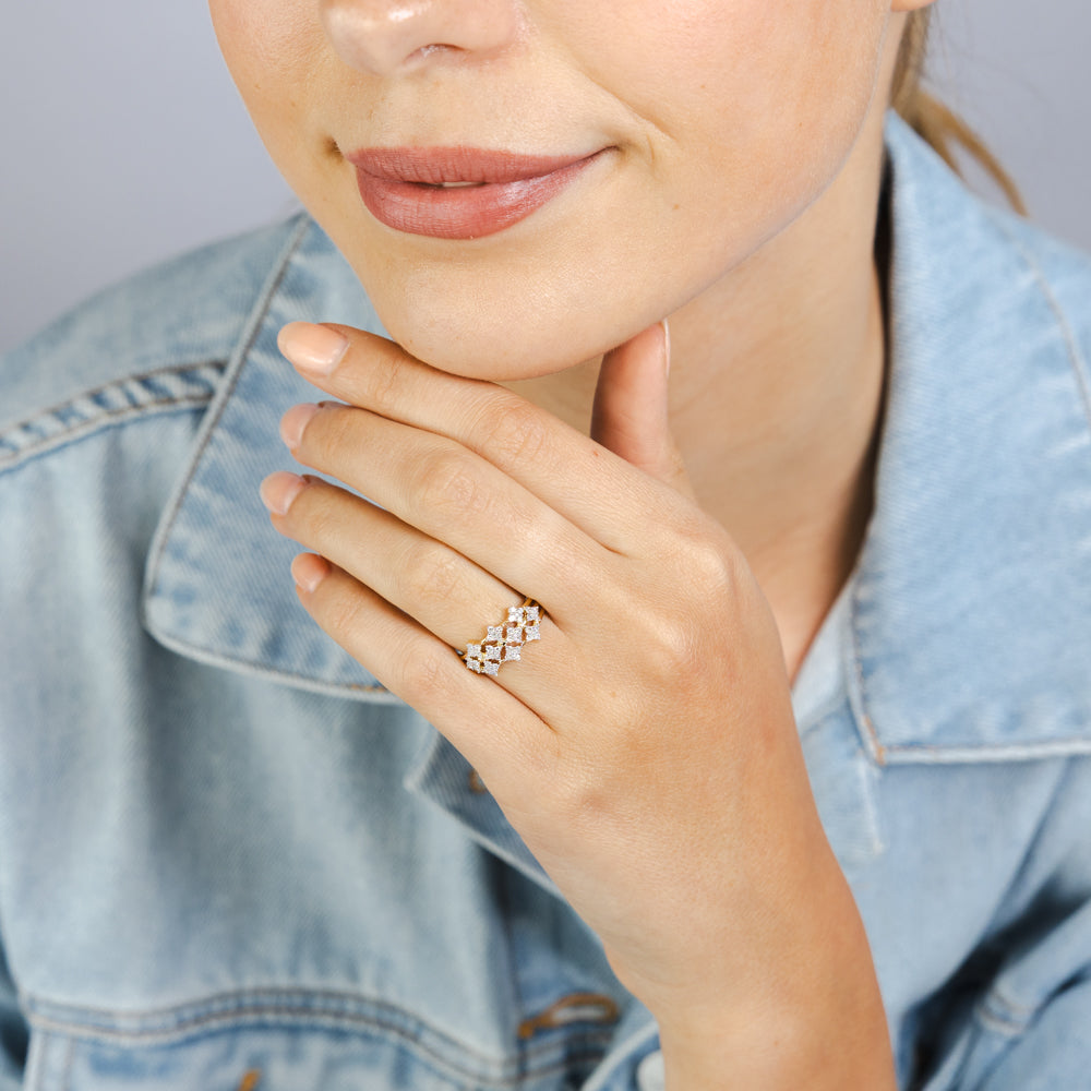 Luminesce Lab Grown Diamond Ring in Gold Plated Silver