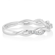 Load image into Gallery viewer, Luminesce Lab Grown 1/10 Carat Diamond Ring in Sterling Silver