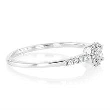Load image into Gallery viewer, Luminesce Lab Grown 1/5 Carat Diamond Halo Ring in Sterling Silver