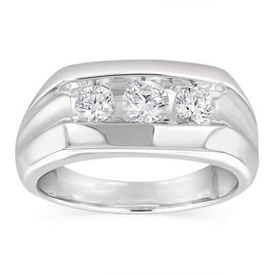 Luminesce Lab Grown 1 Carat Diamond Gents Ring in Sterling Silver