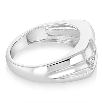 Luminesce Lab Grown 1 Carat Diamond Gents Ring in Sterling Silver