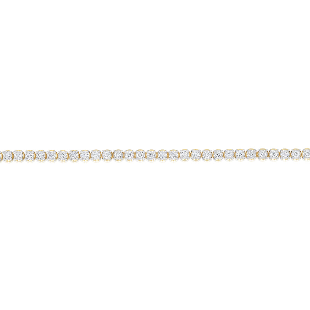 Luminesce Lab Grown 2.00 Carat Diamond Tennis Bracelet in Gold Plated Silver