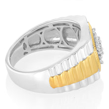 Load image into Gallery viewer, Luminesce Lab Grown 1/4 Carat Diamond Gents Ring in Gold Plated Silver