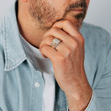 Load image into Gallery viewer, Luminesce Lab Grown 1/4 Carat Diamond Gents Ring in Gold Plated Silver