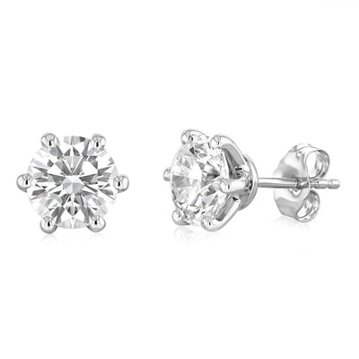 Luminesce Lab Grown 3 Carat Diamond Stud Earrings in Platinum