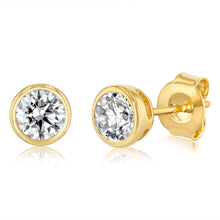 Load image into Gallery viewer, Luminesce Lab Grown 3/4 Diamond Bezel Set Earrings in 9ct Yellow Gold