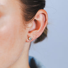 Load image into Gallery viewer, Luminesce Lab Grown 3/4 Diamond Bezel Set Earrings in 9ct Yellow Gold