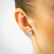 Load image into Gallery viewer, Luminesce Lab Grown 1 Carat Diamond Bezel Set Earrings in 9ct Yellow Gold