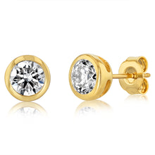 Load image into Gallery viewer, Luminesce Lab Grown 1.5 Carat Diamond Bezel Set Earrings in 9ct Yellow Gold