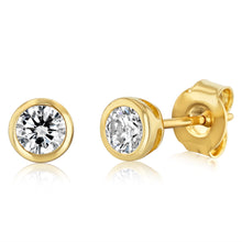 Load image into Gallery viewer, Luminesce Lab Grown Diamond Bezel Set Earrings in 9ct Yellow Gold