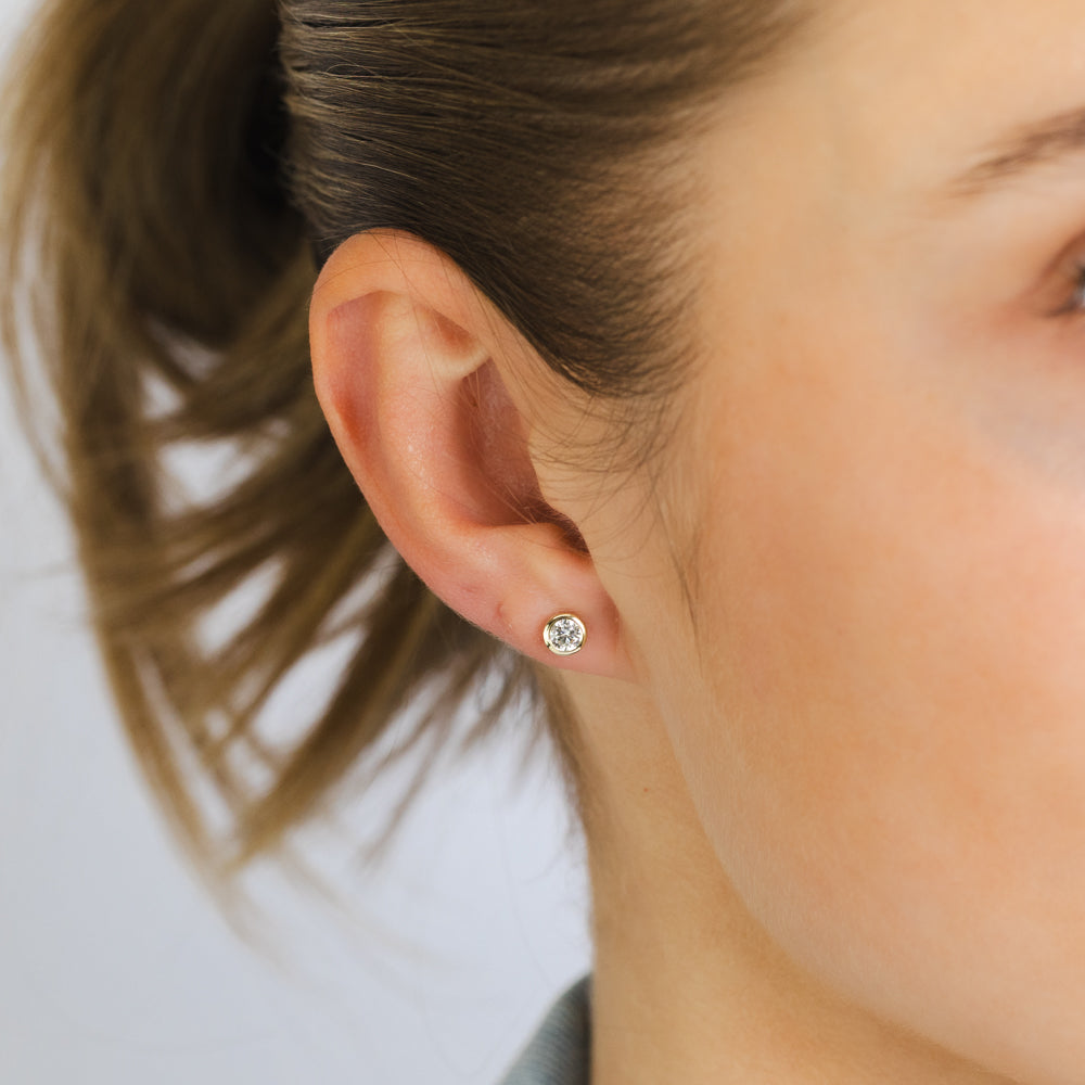 Luminesce Lab Grown Diamond Bezel Set Earrings in 9ct Yellow Gold