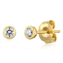 Load image into Gallery viewer, Luminesce Lab Grown 1/6 Carat Diamond Bezel Set Earring in 9ct Yellow Gold