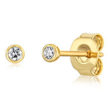 Load image into Gallery viewer, Luminesce Lab Grown 1/2 Carat Diamond Bezel Set Earrings in 9ct Yellow Gold