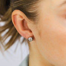Load image into Gallery viewer, Luminesce Lab Grown 2 Carat Diamond Bezel Set Earring in 9ct Yellow Gold