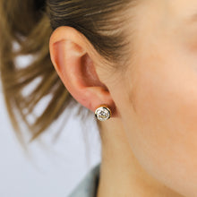 Load image into Gallery viewer, Luminesce Lab Grown 3 Carat Diamond Bezel Set Earrings in 9ct Yellow Gold