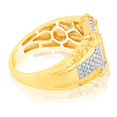 Luminesce Lab Grown 1 Carat Diamond Gents Ring in 9ct Yellow Gold