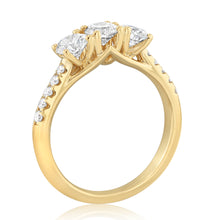 Load image into Gallery viewer, Luminesce Lab Grown 1 Carat Diamond Trilogy Channel Ring in 9ct Yellow Gold