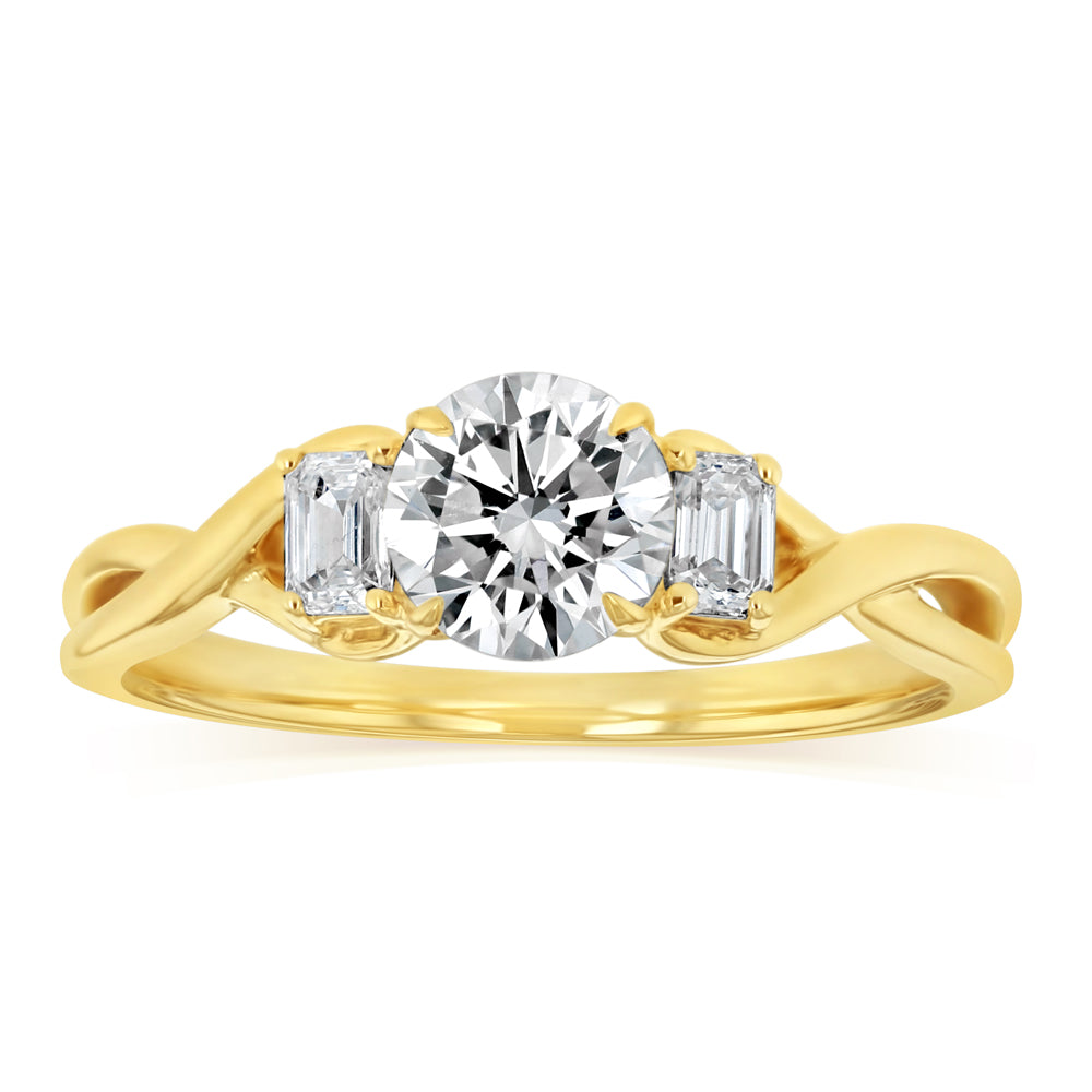 Luminesce Lab Grown 0.95 Carat Diamond Solitaire Engagement Ring in 9ct Yellow Gold