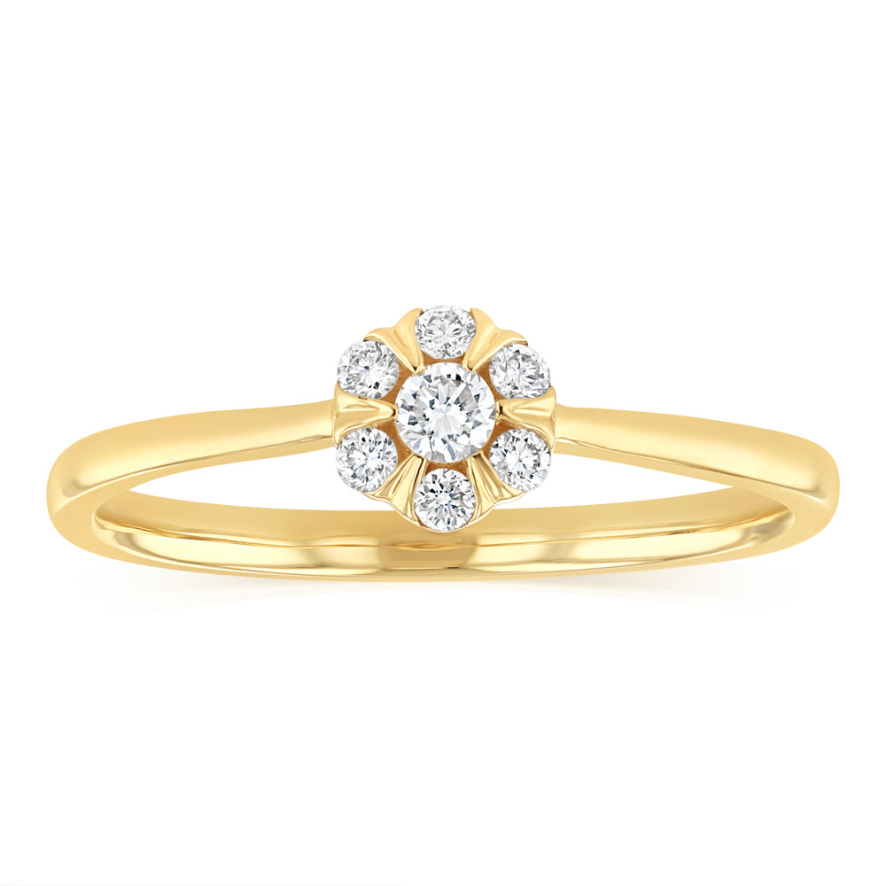 Luminesce Lab Grown 1/6 Carat Diamond Ring in 9ct Yellow Gold