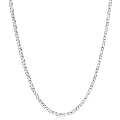 Luminesce Lab Grown 4 Carat Diamond Adjustable Tennis Necklace in Sterling Silver