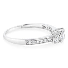 Load image into Gallery viewer, Luminesce Lab Grown 1/2 Carat Diamond Trilogy Ring in Sterling Silver