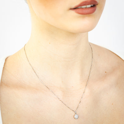 Luminesce Lab Grown 1/2 Carat Diamond Halo Pendant in Sterling Silver