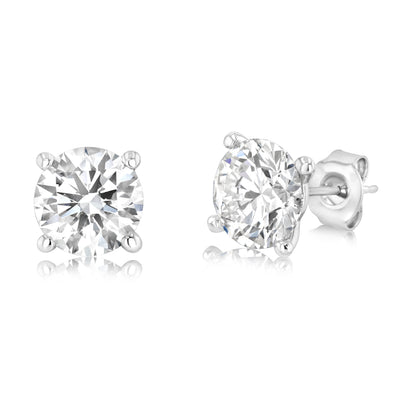 Luminesce Lab Grown 4 Carat Diamond Stud Earrings in 9ct White Gold