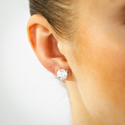 Luminesce Lab Grown 4 Carat Diamond Stud Earrings in 9ct White Gold