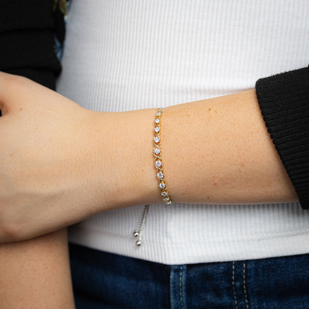 Luminesce Lab Grown 1 Carat Diamond Bracelet in Gold Plated Silver