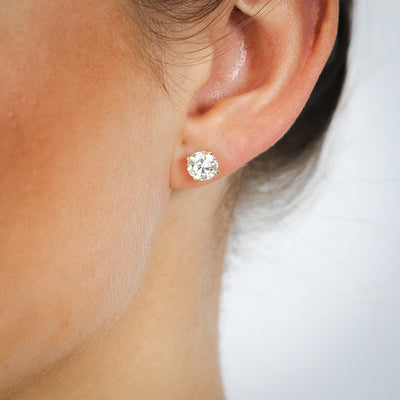 Luminesce Lab Grown 2 Carat Diamond Stud Earrings in 9ct Yellow Gold