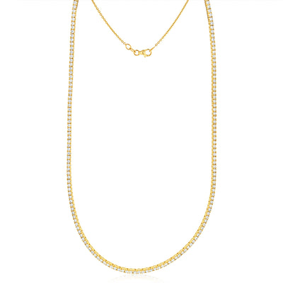 Luminesce Lab Grown 4 Carats Diamond Necklace 45cm in 9ct Yellow Gold